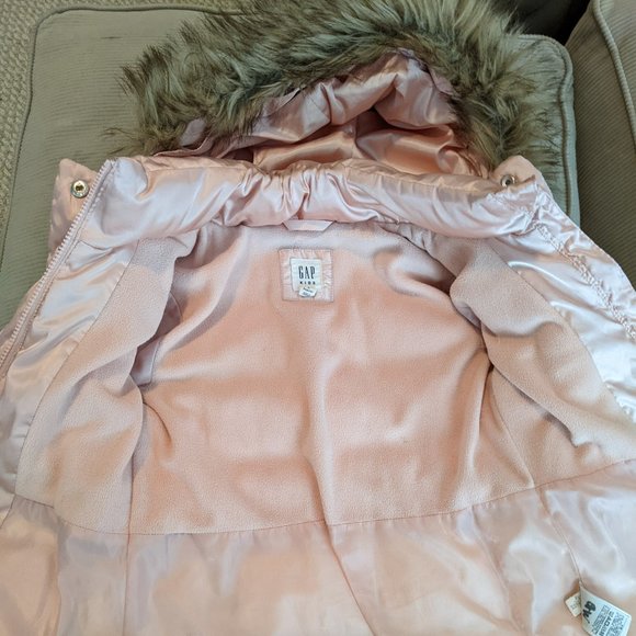 SMALL: 6/7 Gap Down Puffer Jacket pink champagne - Picture 4 of 7